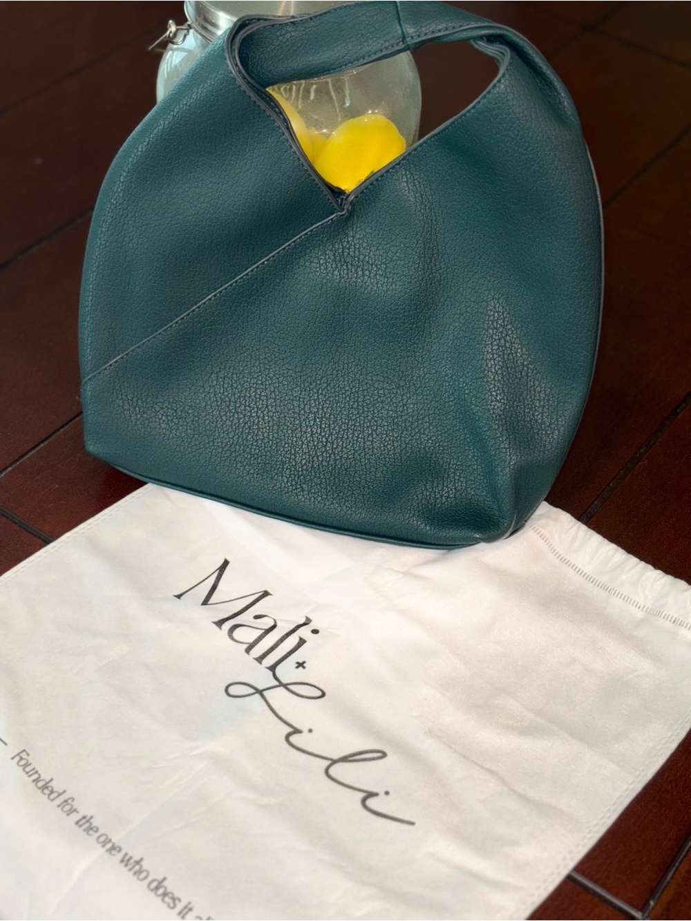 Malii Lili Teal Pebbled Mini Handle Bag